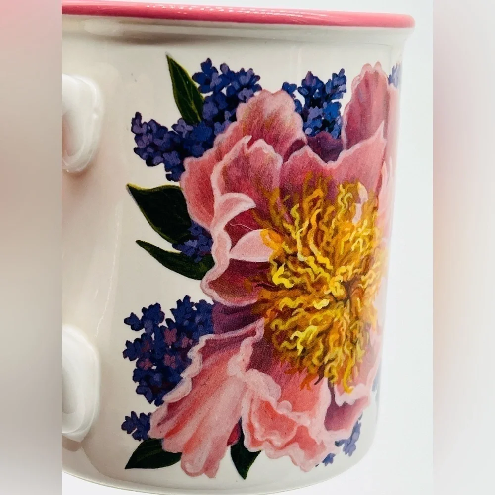 Vintage 1994 Floral Mug “Peonies and Lilacs” JULIE INMAN Potpourri Designs